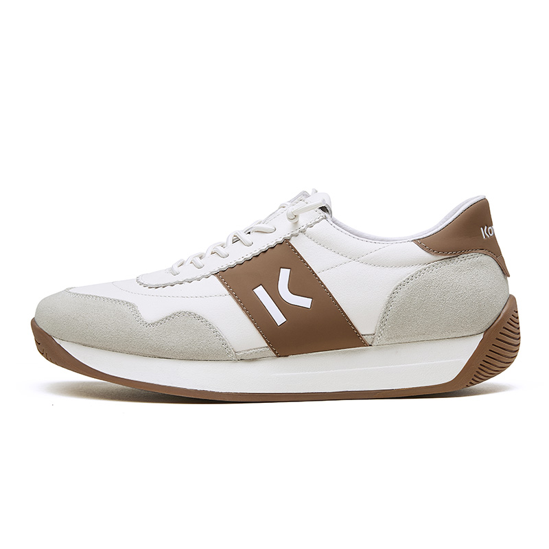 

KANGNAI Низкие повседневные кроссовки мужские белый/хаки, цвет White/Khaki