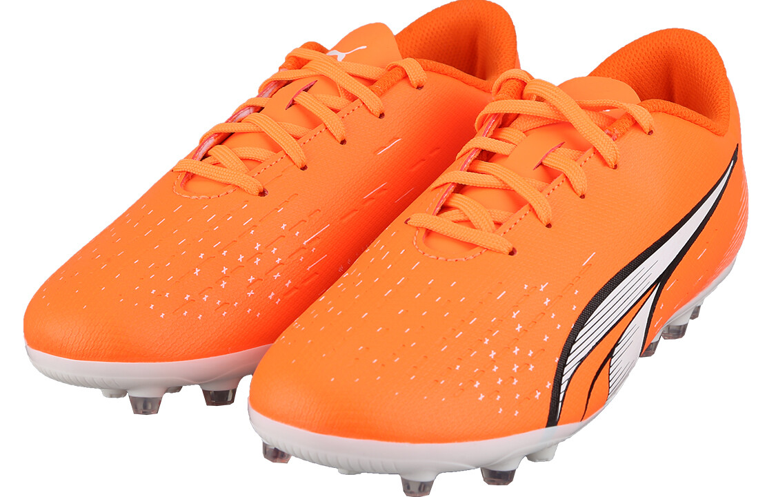 Детские футбольные бутсы Puma для детей, Ultra Orange-PUMA White-Blue Glimmer — фото 3