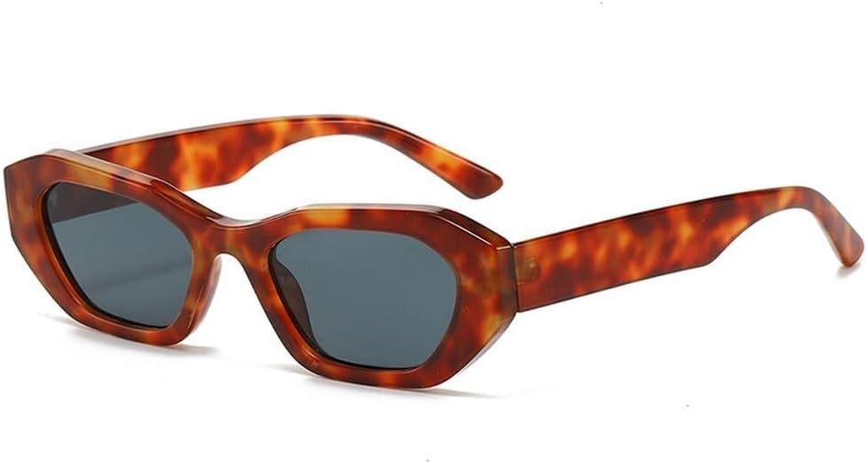 

Модные солнцезащитные очки неправильной формы «кошачий глаз» для женщин, защита от ультрафиолета UV400, ретро, ​​темно-зеленые, для мужчин, трендовые панк-солнцезащитные очки с градиентом LXLHWN, Amber Grey