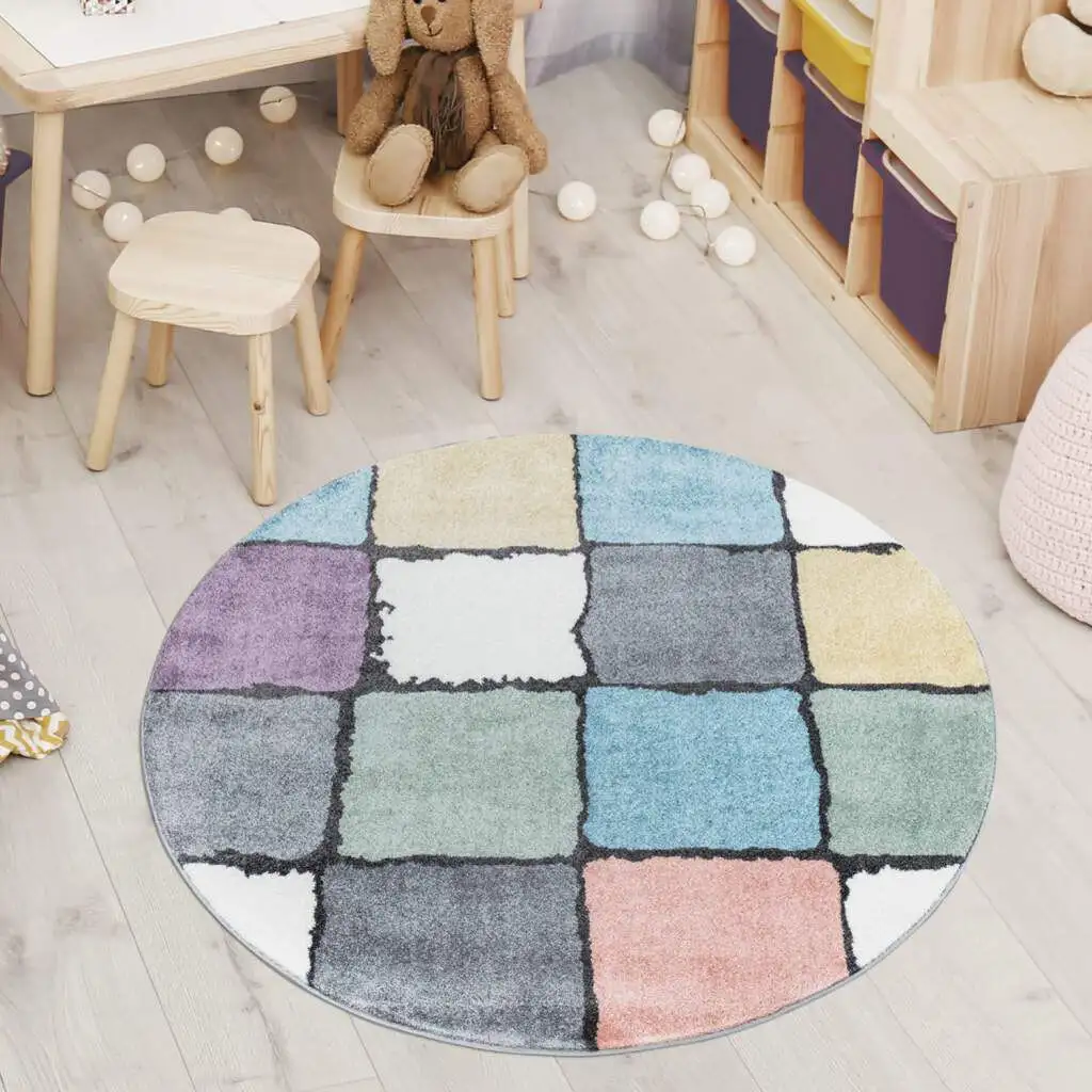 

Ковер City "YOUNG919", круглый, красочный детский ковер с клетчатым узором Carpet City Ø 120 см, цвет bunt