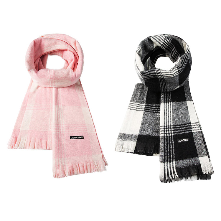 

Вязаный шарф унисекс, Black+Light Pink