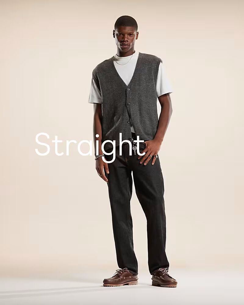 

Прямые эластичные джинсы ASOS DESIGN из необработанного ворса