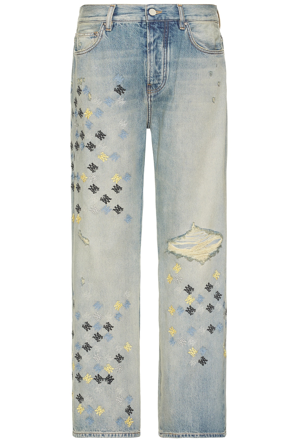 

MA Джинсы с вышивкой и расклешенные Amiri, Antique Indigo