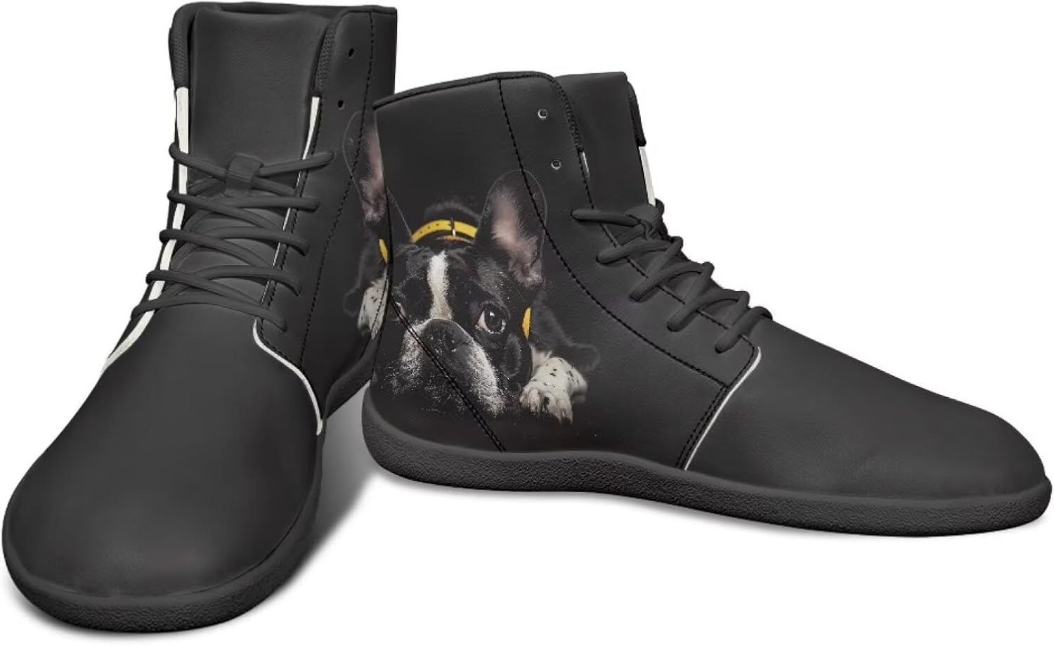 

Высокие кроссовки с животным дизайном, обувь с нулевым перепадом, широкие туфли для мужчин - кроссовки с резиновой подошвой Watdotory, French Bulldog Design