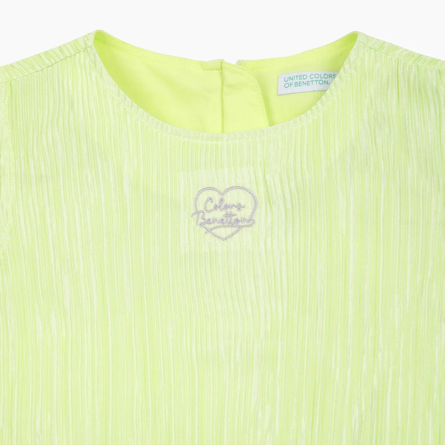 Детская лавандовая блузка с расклешёнными рукавами от Benetton Kids — фото 3