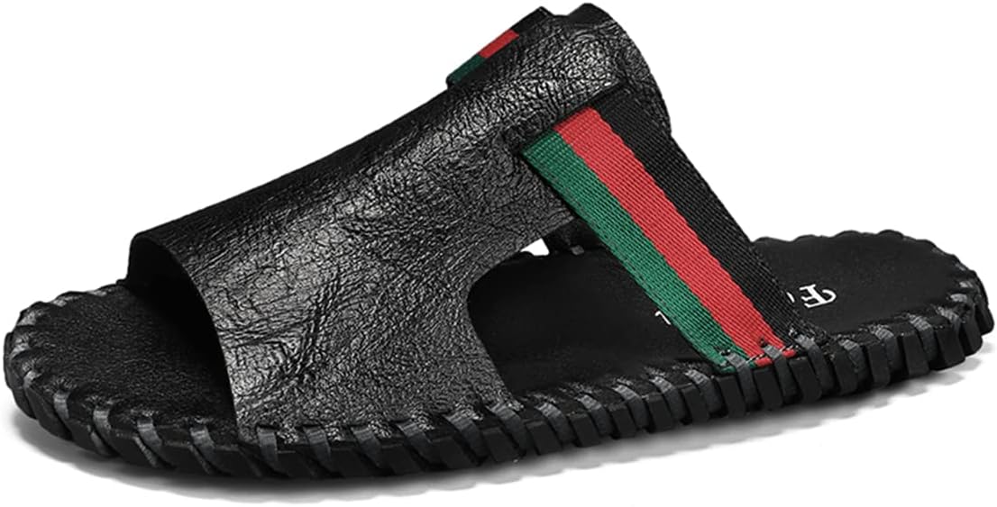 

Мужские летние кожаные повседневные сандалии Летние спортивные пляжные туфли Комфортные легкие сандалии для ходьбы Generic, черный