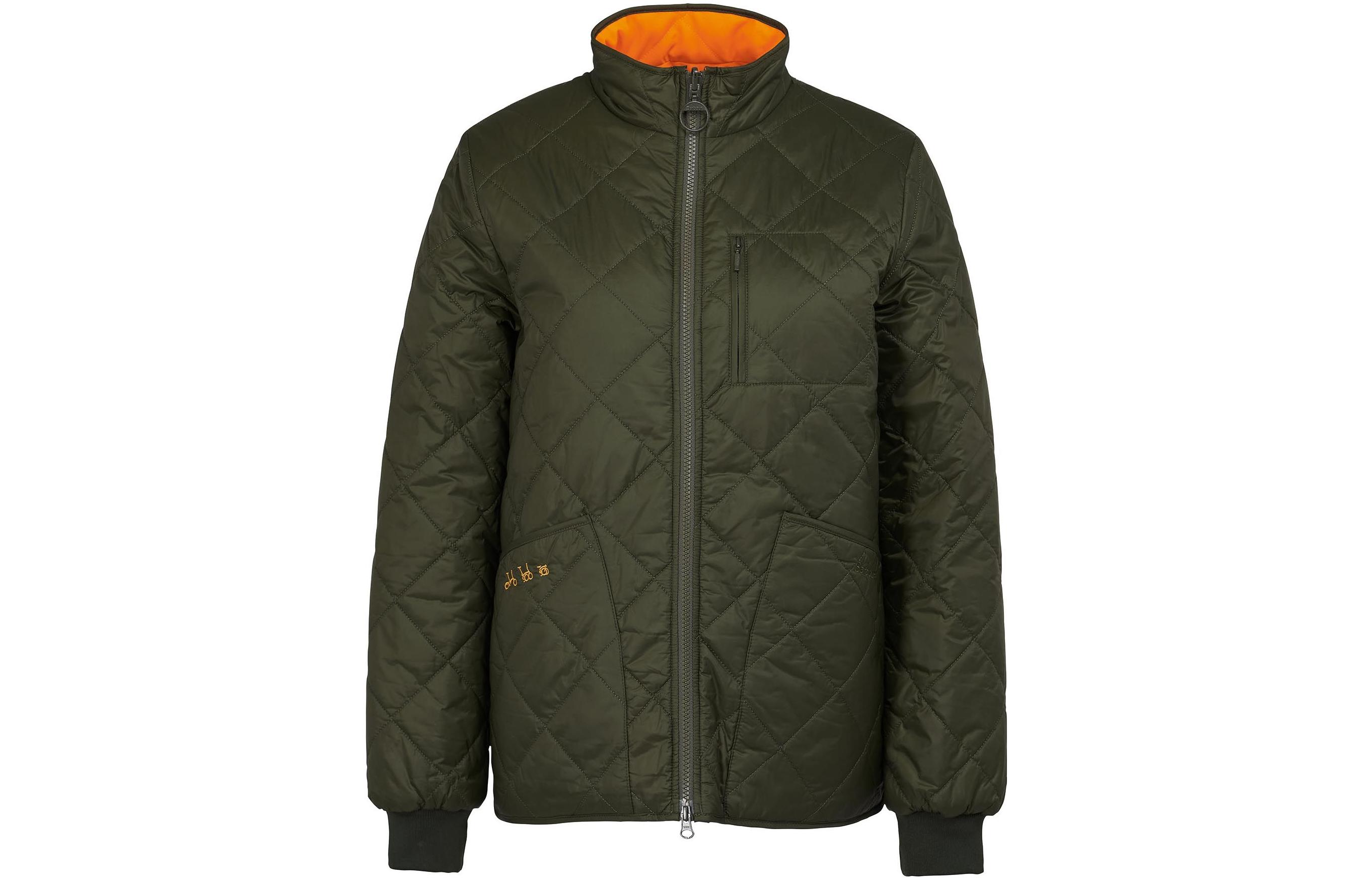 

Barbour Куртки X BROMPTON женские, оливково-зеленые, с воротником-стойкой, средней толщины, другие цвета