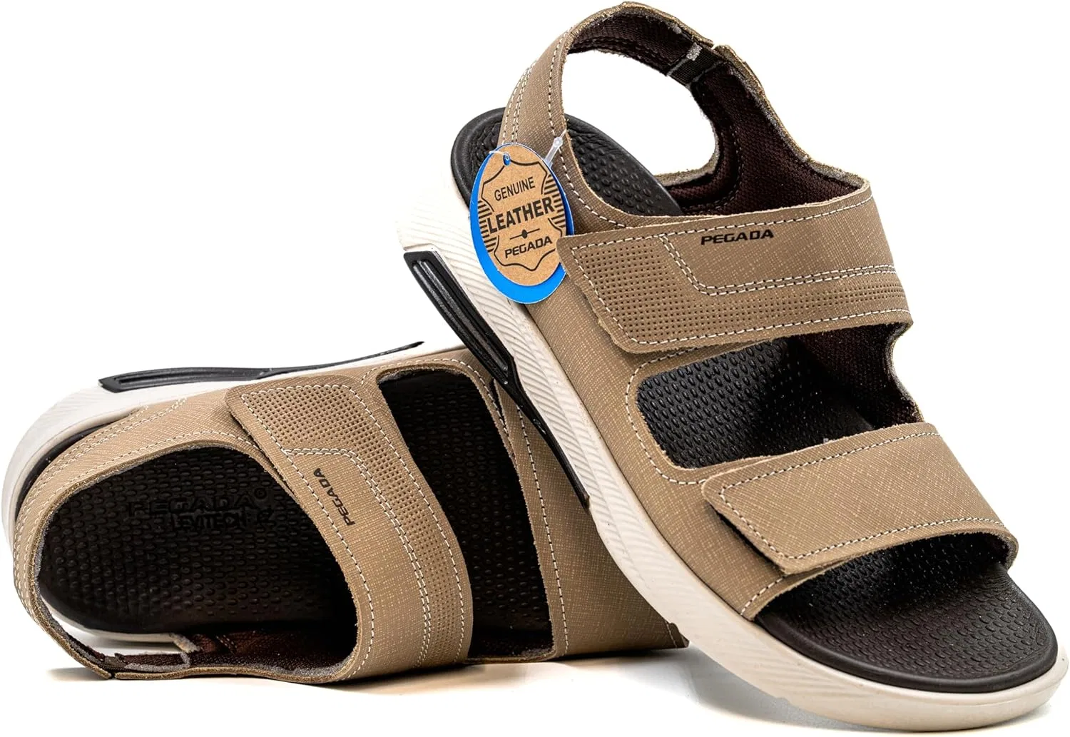 Сандалии мужские из натуральной кожи, с анатомической стелькой, Sand Jeans Areia PEGADA