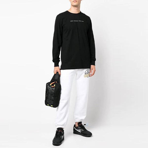 Футболка cotton arrow logo printing round neck long sleeves black Off-White, мультиколор — фото 2