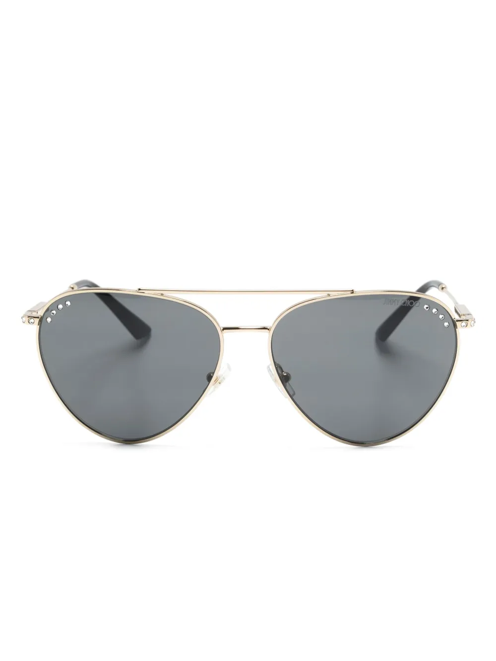 

Солнцезащитные очки-пилоты с кристаллами Jimmy Choo Eyewear, золотой