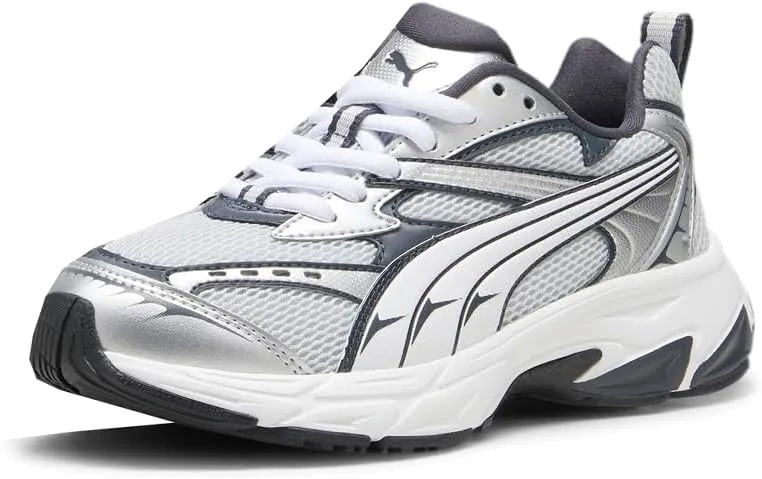 Кроссовки для мальчиков PUMA Kids Morphic с шнуровкой, повседневные - серые, серый/серебристый — фото 2