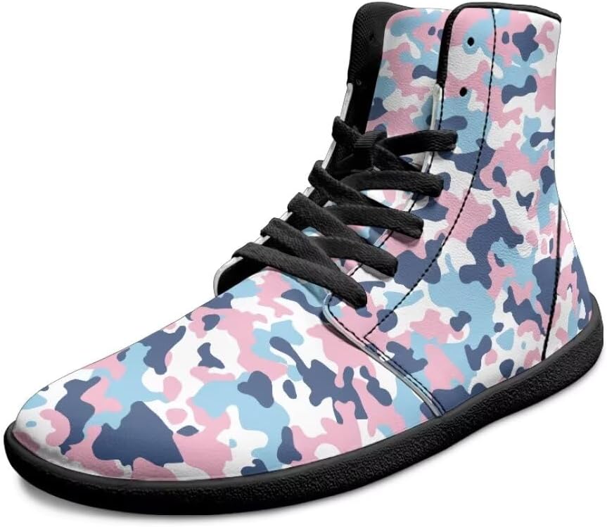 

Мужские рабочие кроссовки с камуфляжным принтом, высокие, легкие, с противоскользящей подошвой и нулевым перепадом высоты Getelinseng, голубой