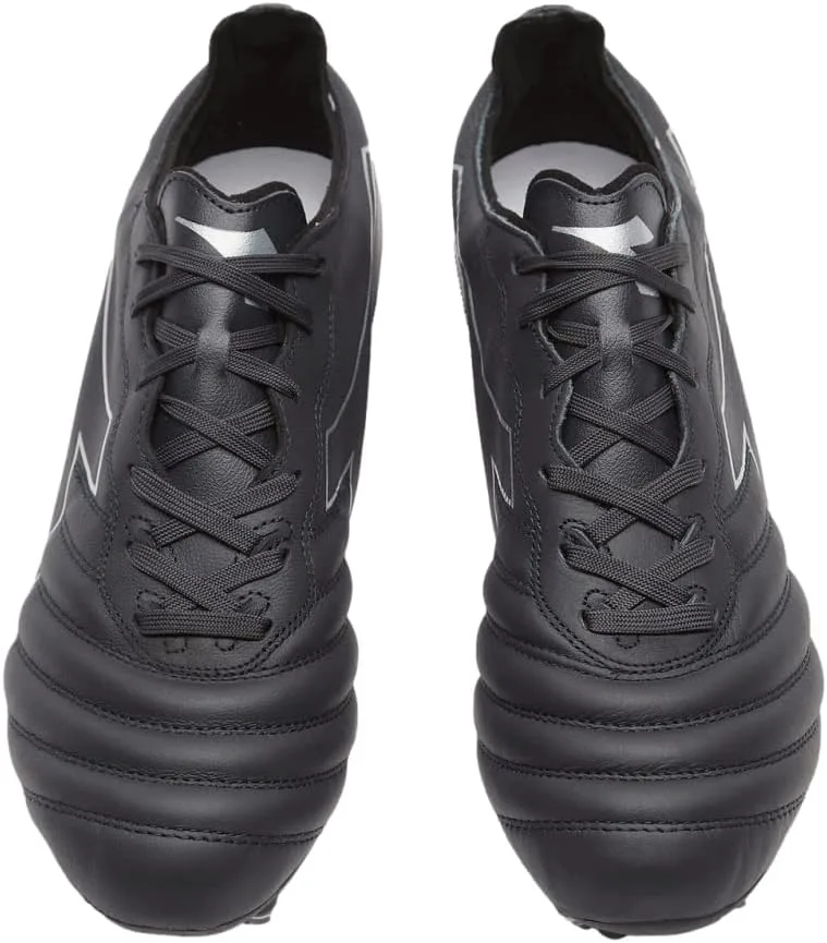 Футбольные бутсы Diadora Brasil Elite 2 LT LP12 для твердого грунта - сверхмягкий, водоотталкивающий верх из цельной телячьей кожи, подкладка из несжимаемой ткани, противоскользящая PU-подкладка на пятке, стелька с точками гибкости, черный — фото 2