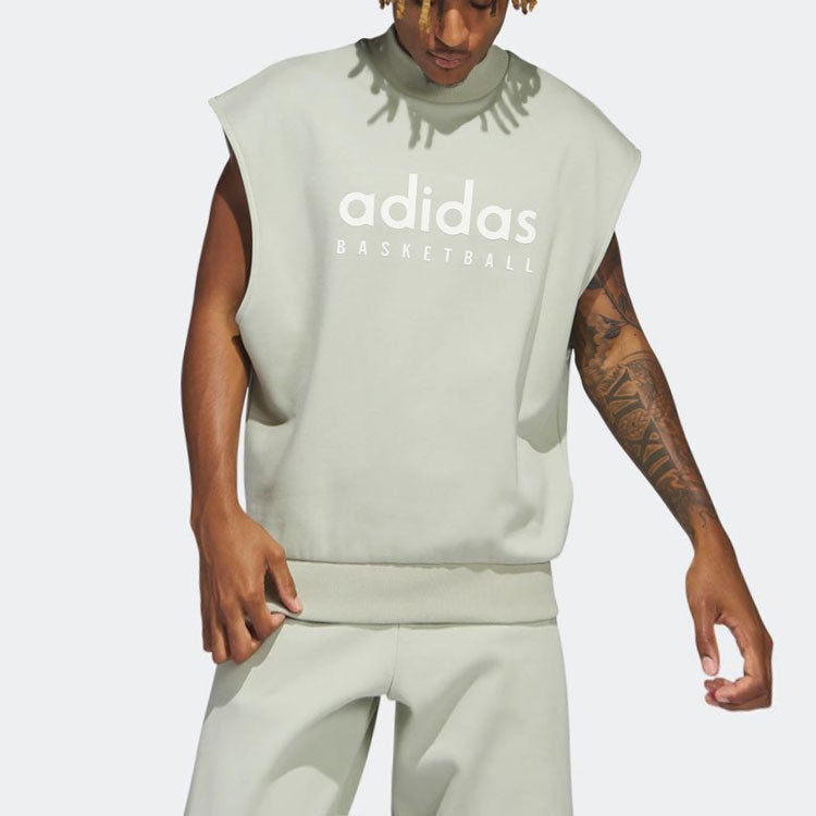 Худи adidas Basketball Sleeveless Sweatshirt IA3415, зеленый — фото 2