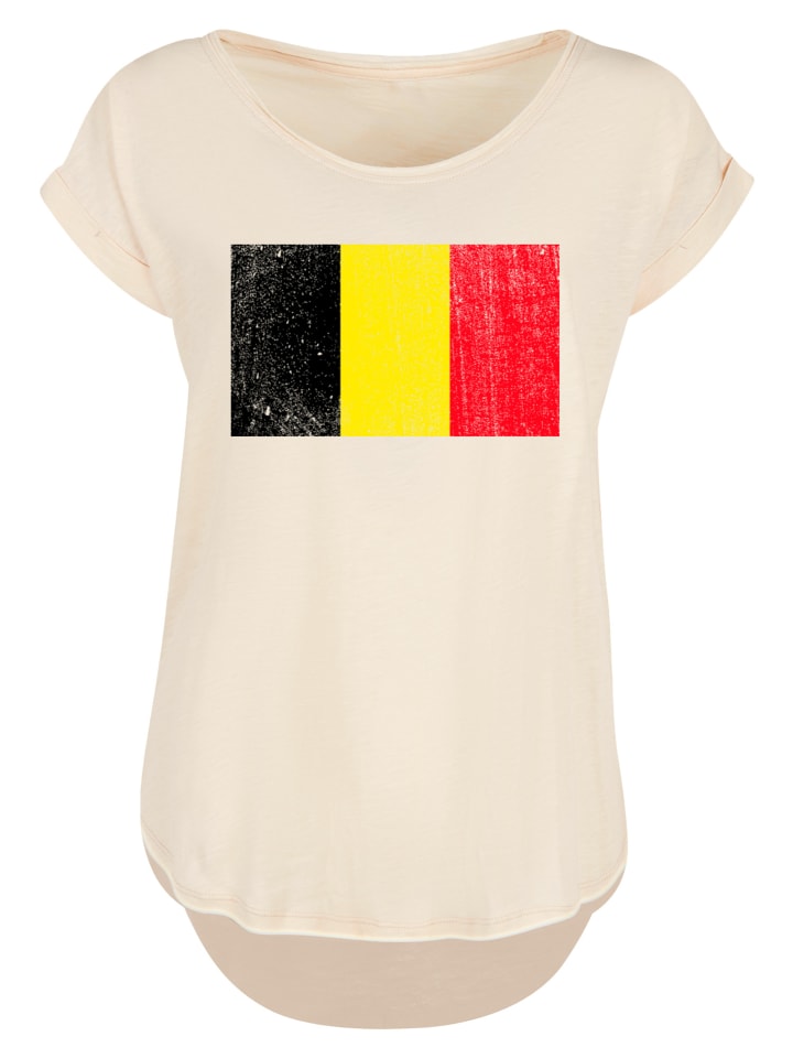 

F4NT4STIC Футболка с длинным рукавом, Бельгия, флаг Бельгии, белый песок