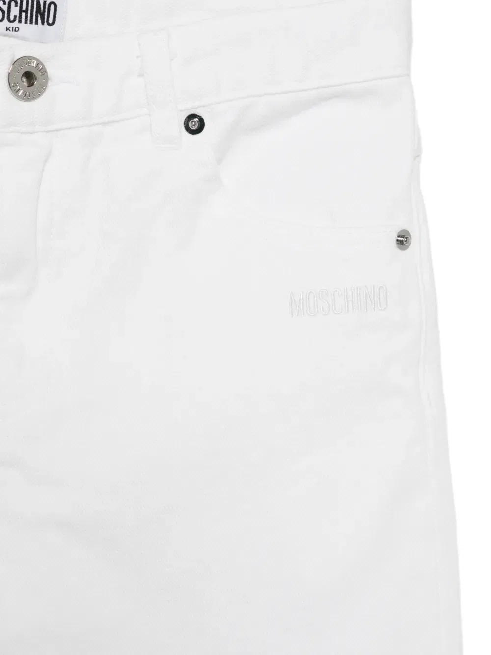 Брюки с деталями в виде сердечек Moschino Kids, белый — фото 3