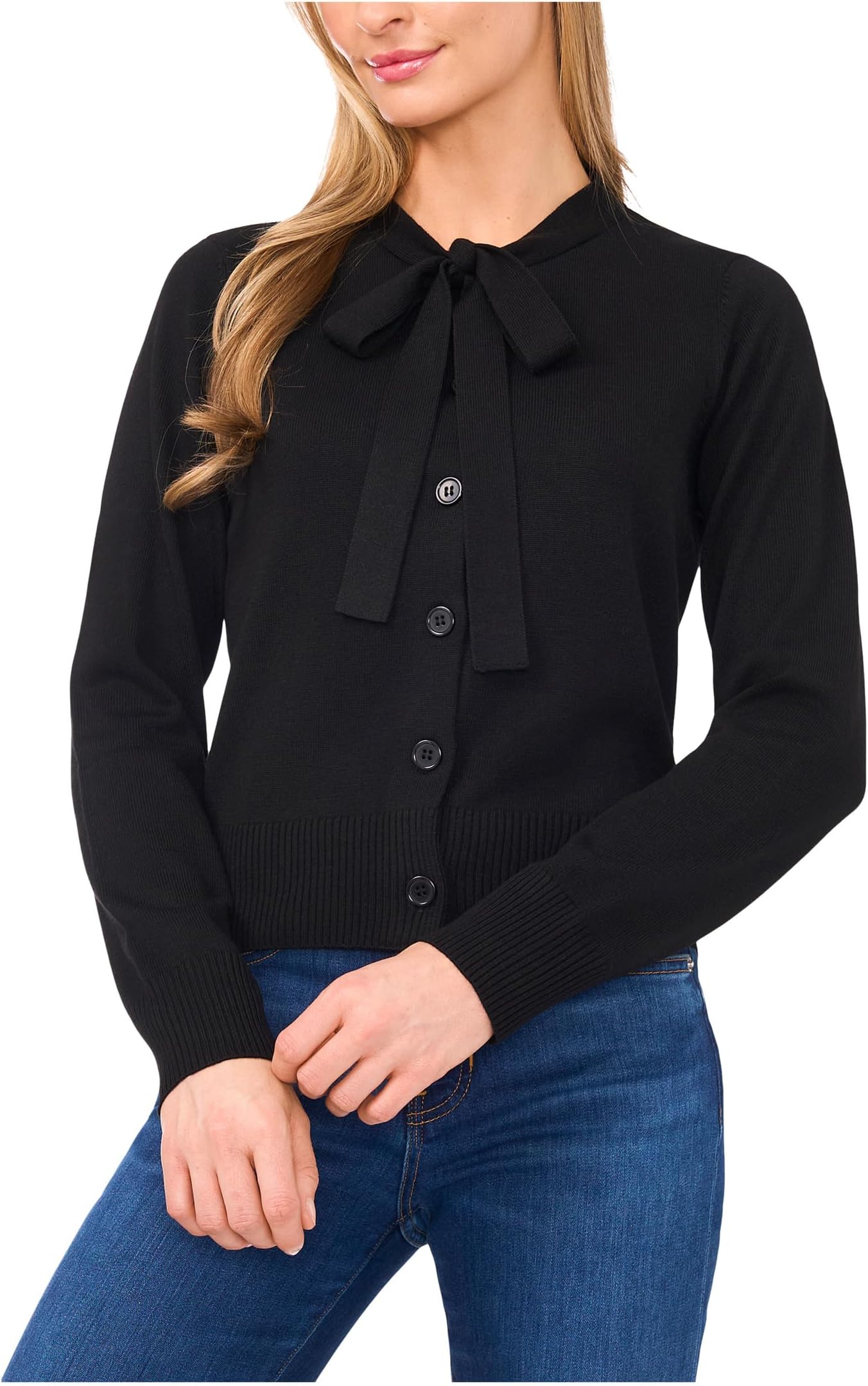 

Кардиган CeCe Tie Neck Cardigan, цвет Rich Black