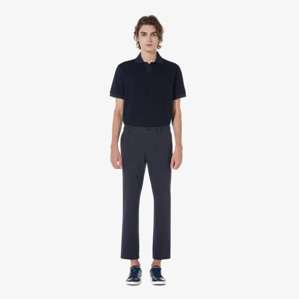 Мужские чиносы с микроузором тёмно-синие от Lacoste — фото 3