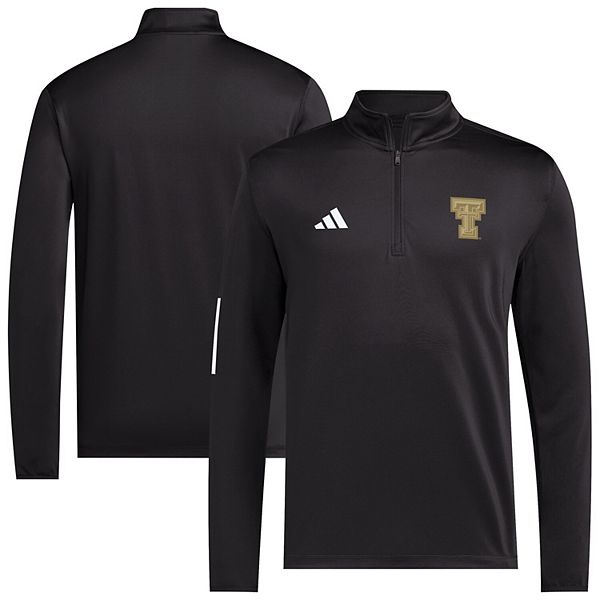 Мужская черная куртка-полузип Texas Tech Red Raiders для гольфа Adidas — фото 2