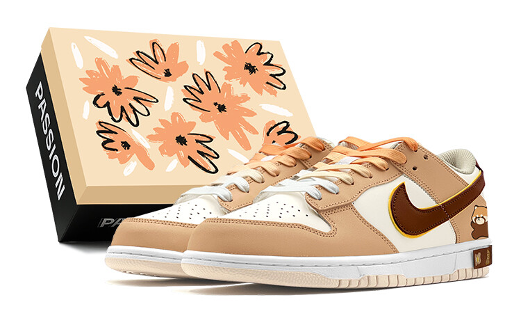 

Кроссовки Nike Dunk Skateboarding Shoes Women's Low-top Beige, коричневый