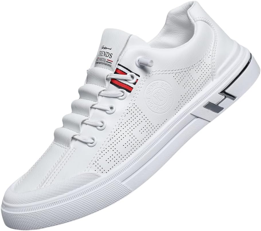 

Мужские повседневные кеды, Мягкая кожаная подошва с дышащим верхом и стильным низким силуэтом для ежедневной носки Hoalox, белый