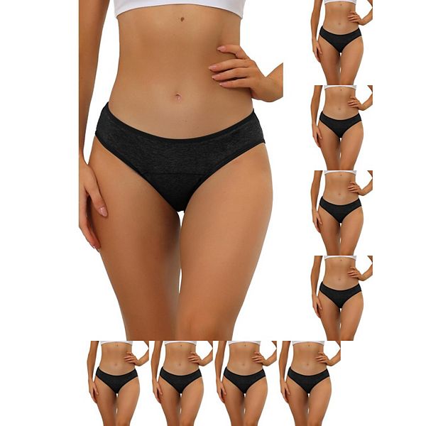 

9 пар женского белья mid-waistd hipster panties, доступно в plus size Inspire Chic, Black