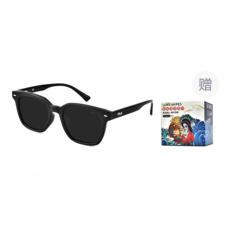 

FILA Пластиковая оправа квадратные солнцезащитные очки унисекс, Z42P-Black Frame with Gray Lens
