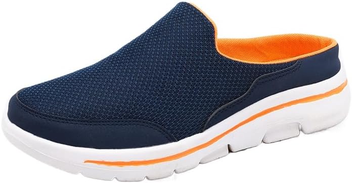 

Удобные дышащие кроссовки для мужчин, однотонные с сетчатой дышащей структурой, повседневные и прочные тапки для активного отдыха на улице для мужчин Hhhchpm, темно-синий