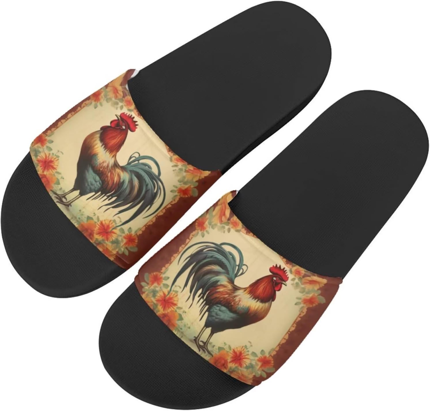 

Сандалии, женские тапочки, готические, с принтом петуха, летние домашние тапочки, для дома, улицы, пляжа, отеля, противоскользящие тапочки Getelinseng, Boho Rooster