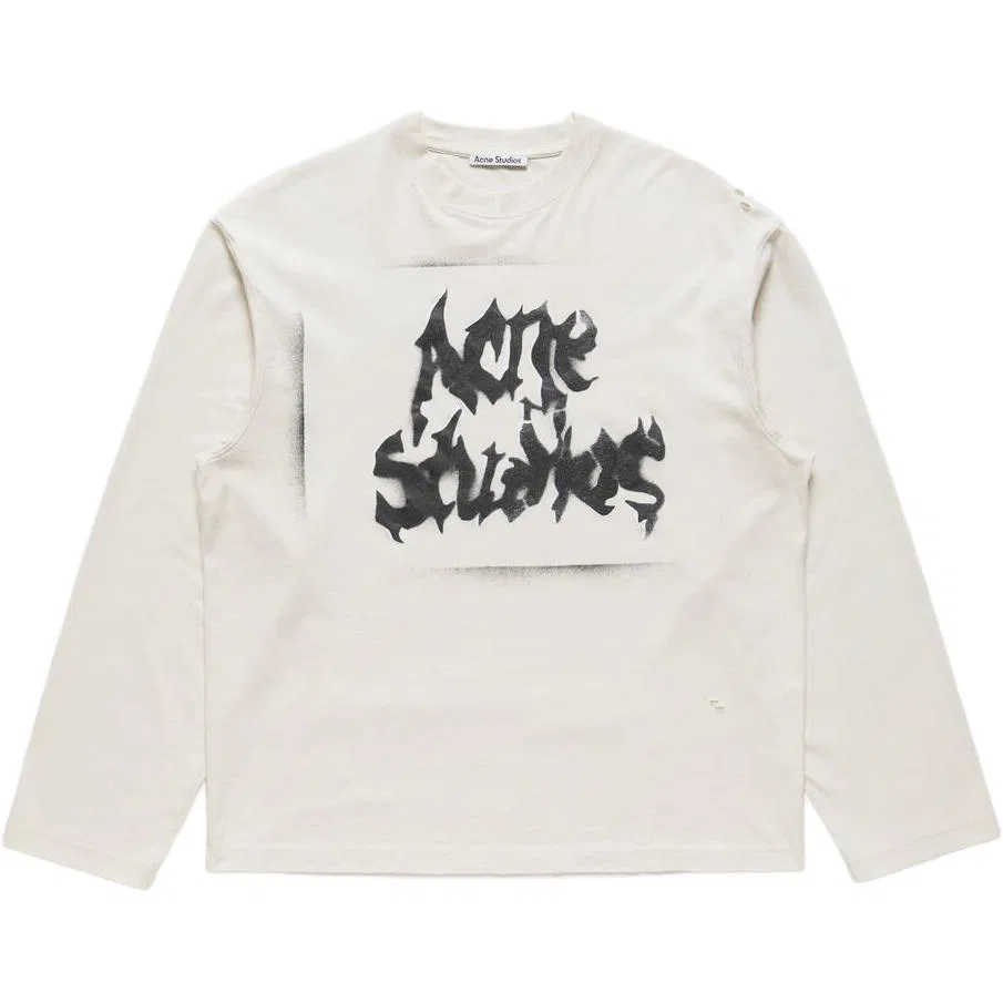 Футболка Acne Studios SS26 Unisex серо-белая