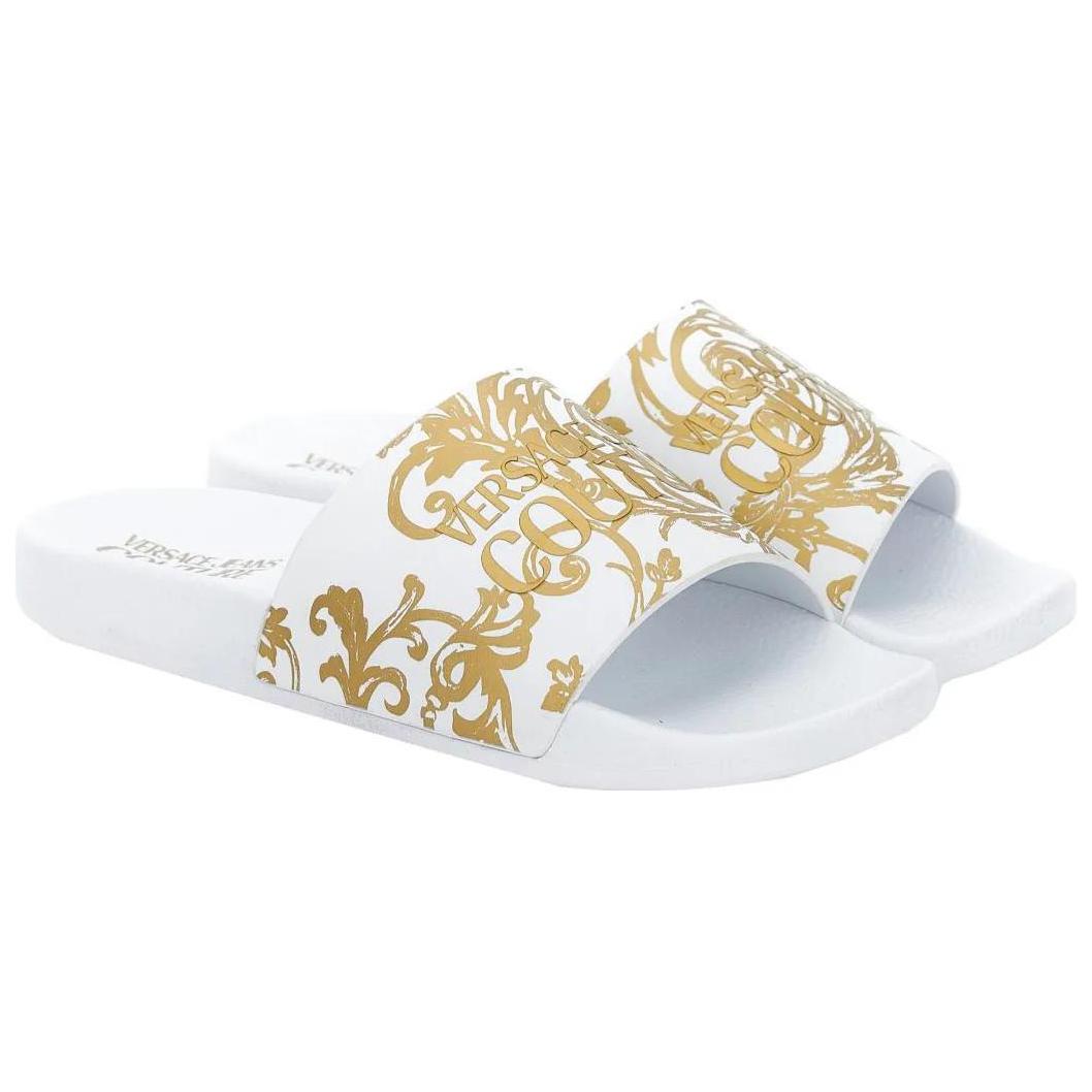 FANSIZHE Джинсы Кутюр Слайдеры Женские Белые VERSACE — фото 3
