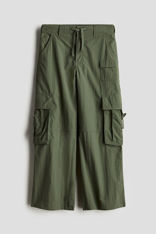 

Широкие брюки-карго H&M, зеленый