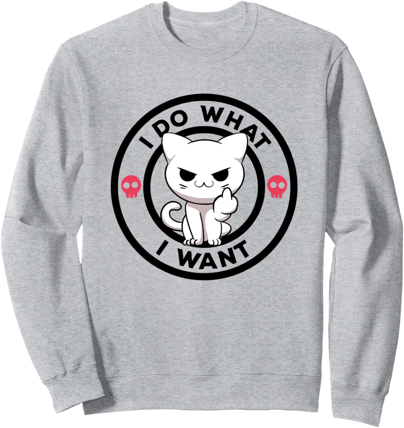 

Я делаю, что хочу. Забавная толстовка с котом для любителей кошек, с иронией и сарказмом I Do What I Want Anime Cat Sarcastic Kitty Cat Mom, серый