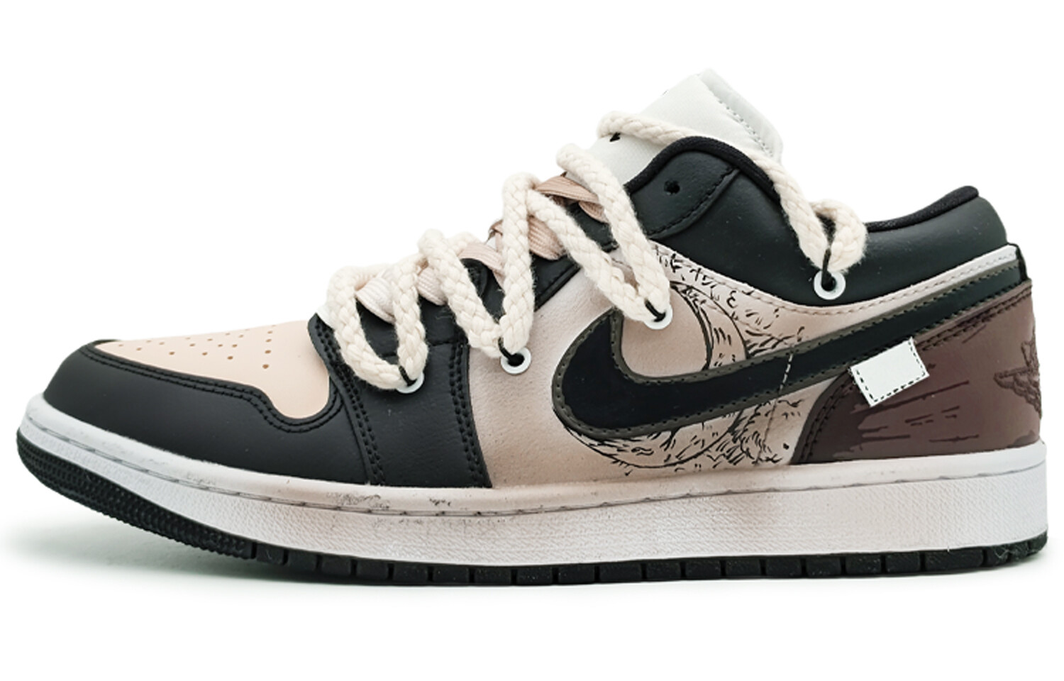

Кроссовки Air Jordan 1 Vintage Basketball Shoes Women's Low-top Beige/brown, коричневый