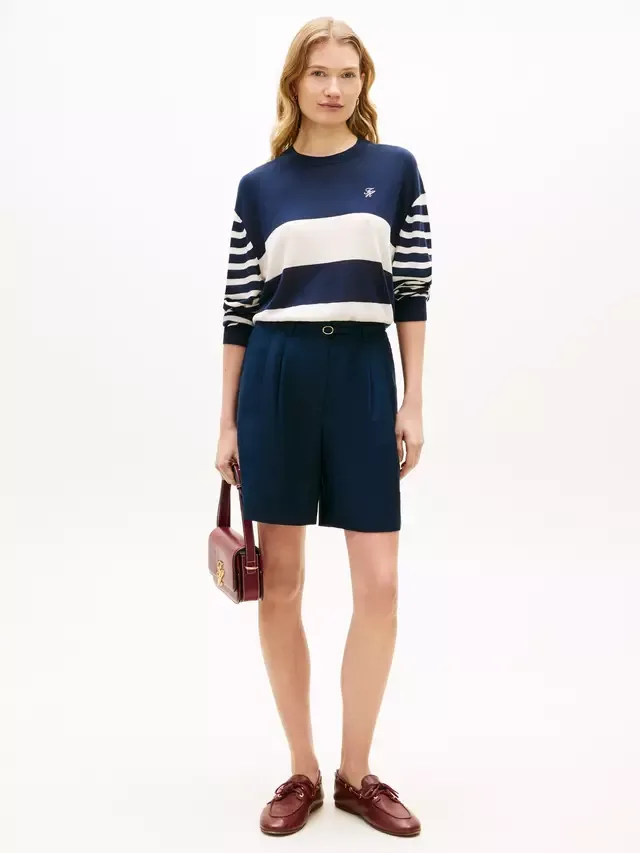 Джемпер с вышитым логотипом в полоску, разноцветный Tommy Hilfiger — фото 2