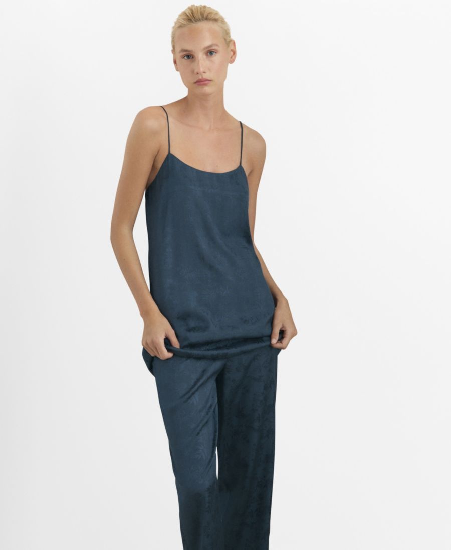 

Женская ночная рубашка из жаккардового атласа MANGO, Night Blue