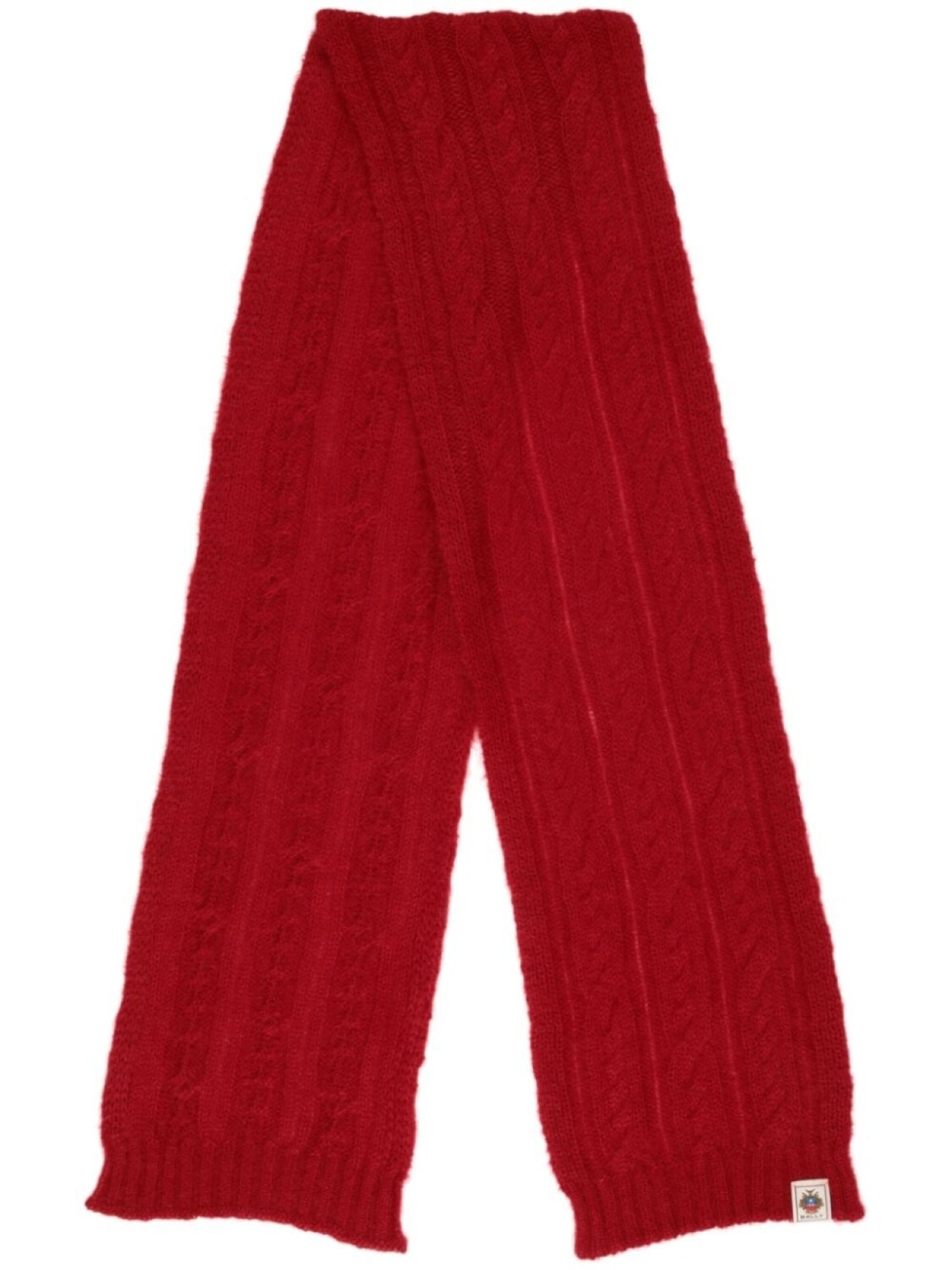 

Bally шарф с логотипом и косой вязкой, красный