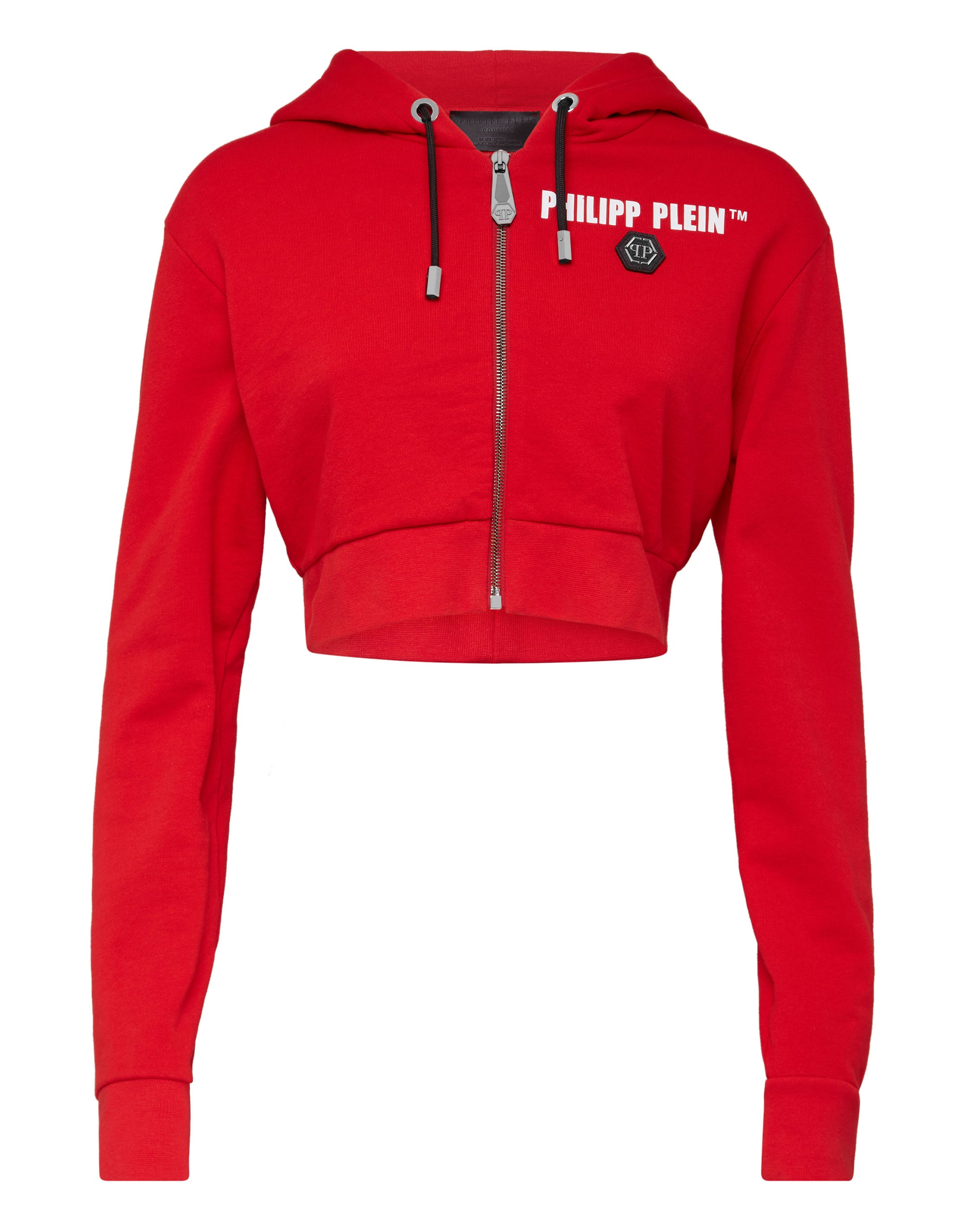 

Толстовка с капюшоном и бахромой из кристаллов PHILIPP PLEIN, красный