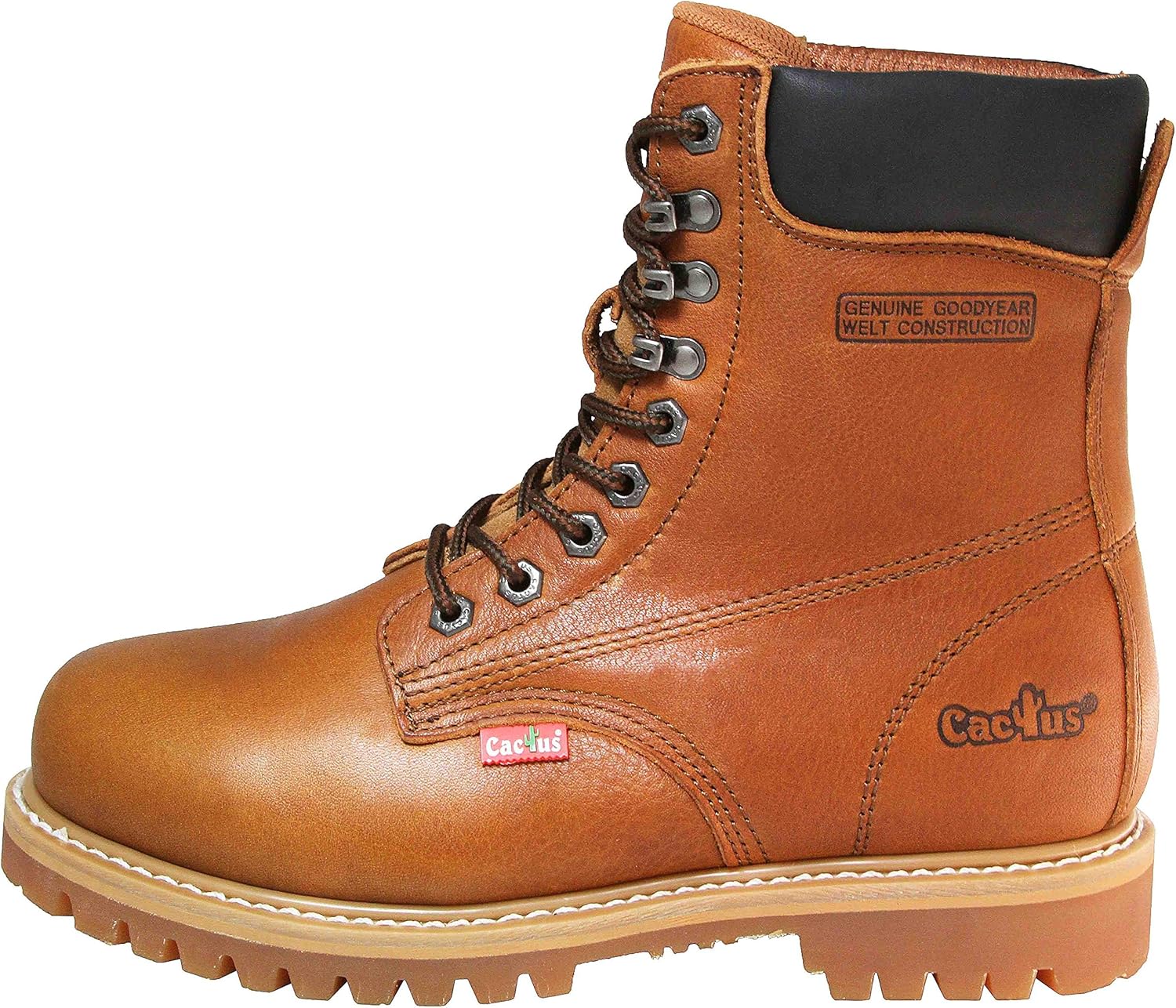 Мужские кожаные ботинки Cactus с мокасиновой ноской, 15 см Cactus Work Boots, светло-коричневый — фото 2