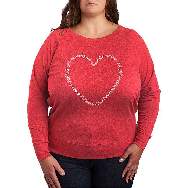 

Футболка с длинным рукавом French Terry с цветочным принтом в виде контура сердца Plus Size Licensed Character, Heather Red, Красный, Футболка с длинным рукавом French Terry с цветочным принтом в виде контура сердца Plus Size Licensed Character, Heather R