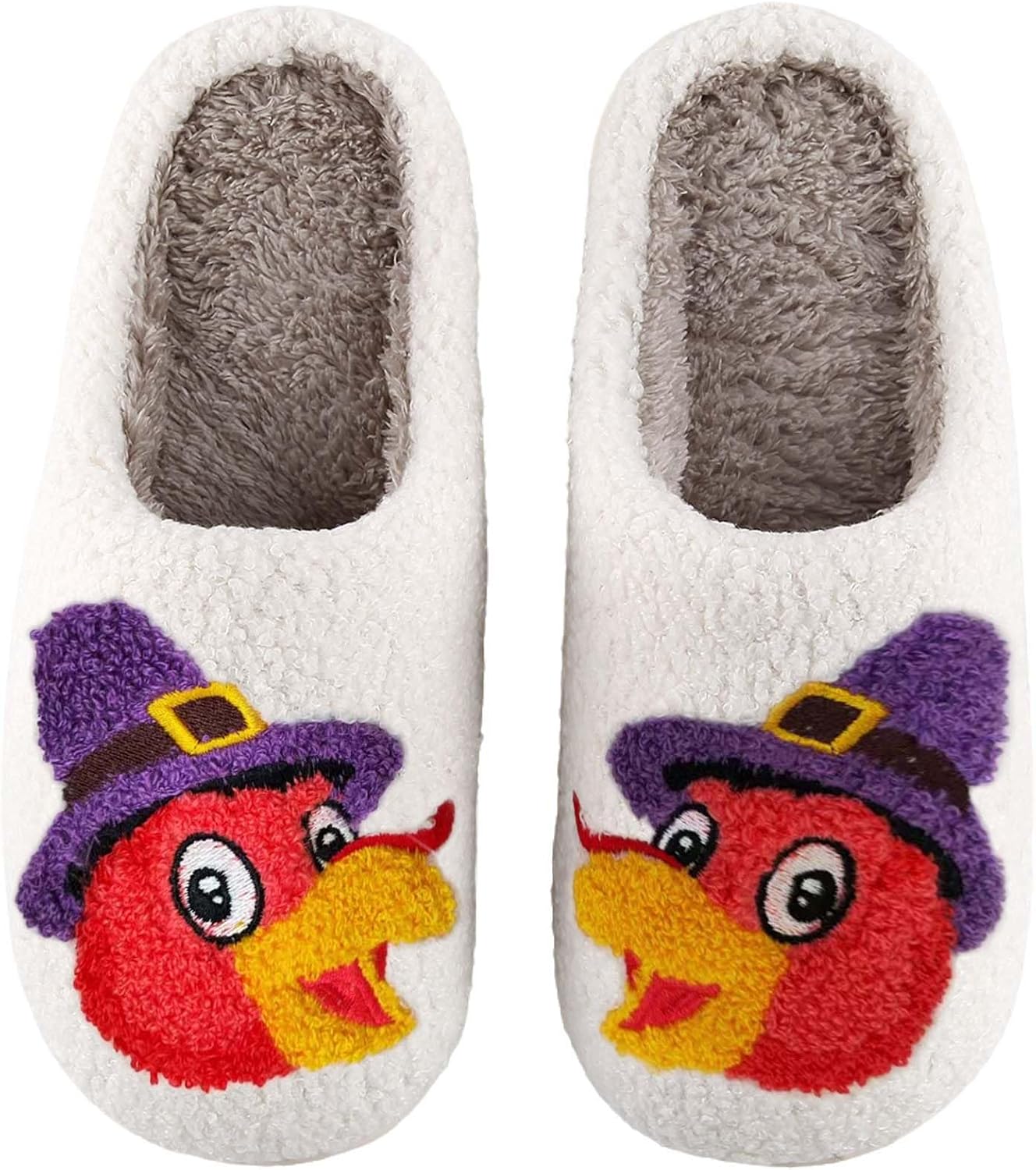 

Женские и мужские домашние тапочки с животными, взрослые тапочки для женщин и мужчин, кавайные тапочки для спальни, мультяшные шлепанцы, тапочки с эффектом памяти для женщин Aucomfo, Thanksgiving Turkey Slippers