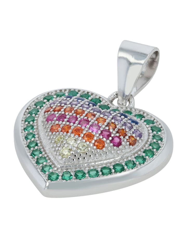 

Adeliás Женский кулон - Сердце. Кулон в форме сердца из серебра 925 пробы с кубическим цирконием в серебряной оправе