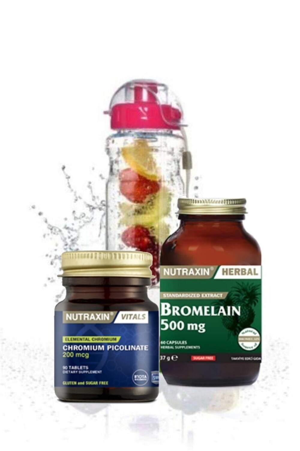

Nutraxin Пиколинат хрома 90 таб.+ Бромелайн 60 таб.+ Detox Flask Form Set nutraset