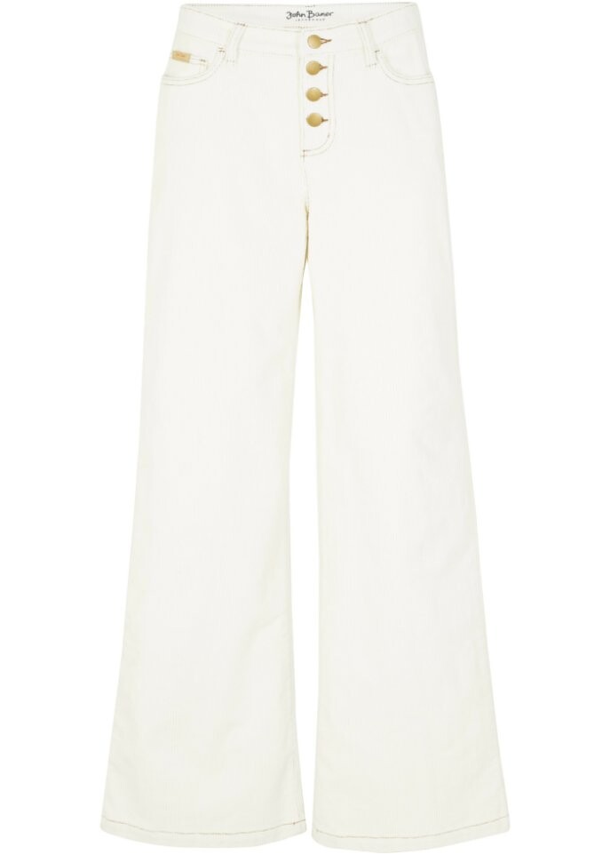 

Широкие вельветовые брюки стрейч John Baner Jeanswear, белый