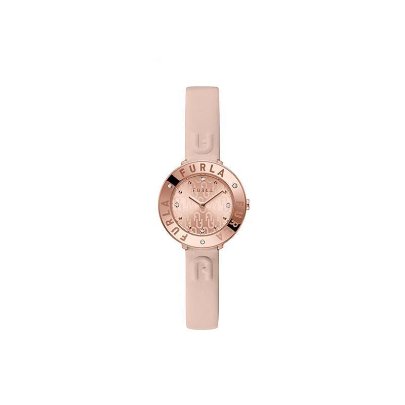 

Furla Часы Wrist Watch Quartz Movement Genuine Leather Strap 34mm Silver Dial Women's Watch, Nude