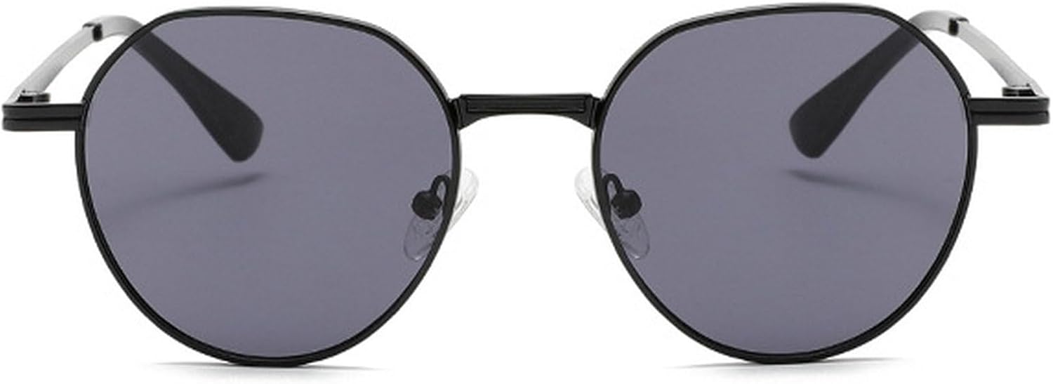 

Винтажные металлические солнцезащитные очки для женщин, круглые солнцезащитные очки для мужчин, роскошные панк-солнцезащитные очки с защитой от УФ-излучения UV400, модные солнцезащитные очки mincl, Black