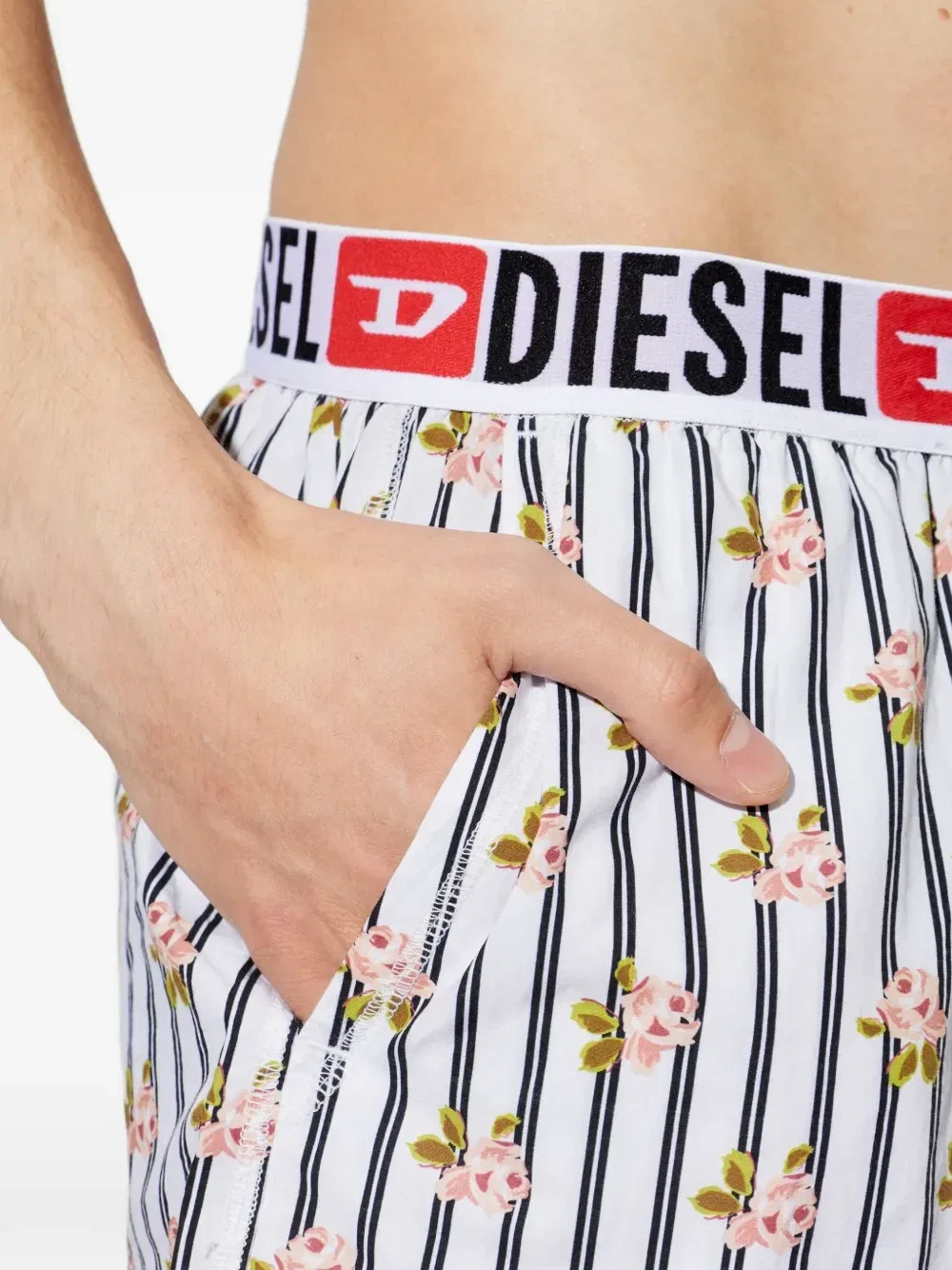 Пижамный комплект Kit-Jack-D-Core из двух предметов с цветочным принтом DIESEL, черный — фото 4