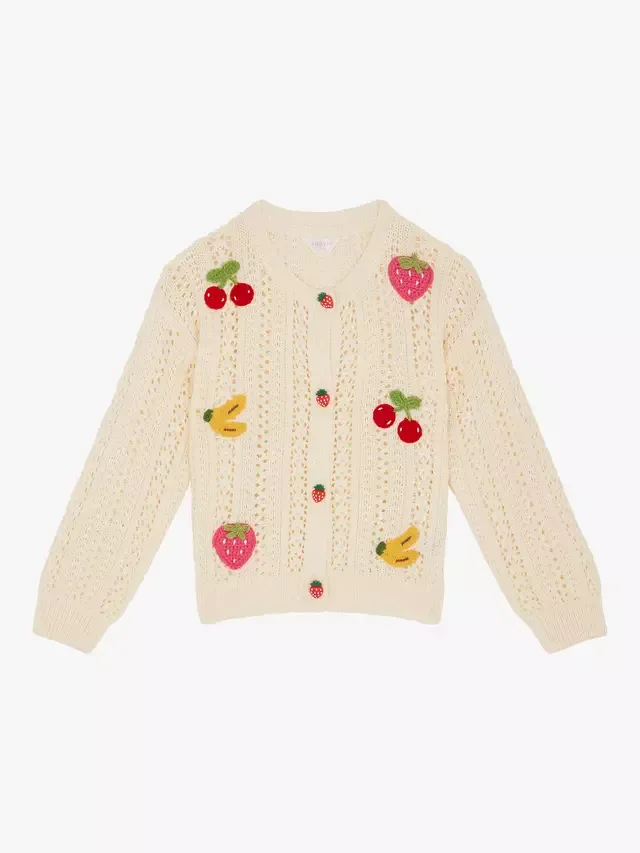 Детский вязаный кардиган с фруктовым принтом, цвет слоновой кости Angels by Accessorize