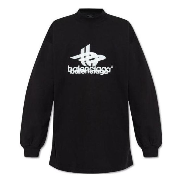 

Футболка layered sports long sleeve t-shirt oversized 'black white' Balenciaga, черный