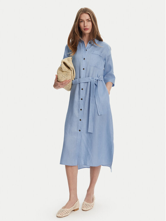 Платье-Рубашка стандартный крой Salute 2516221028 Max Mara, голубой — фото 2